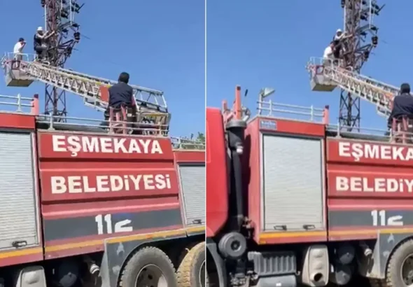 tamir-etmek-icin-ciktigi-elektrik-direginde-mahsur-kaldi-g3xIOC9T