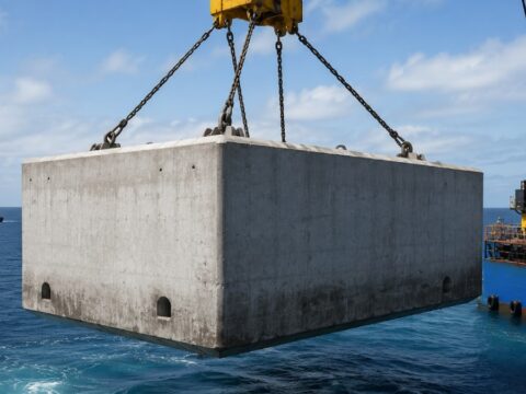 6 tonluk beton bloklari tek tek denizin dibine birakiyorlar T5jFdJsc